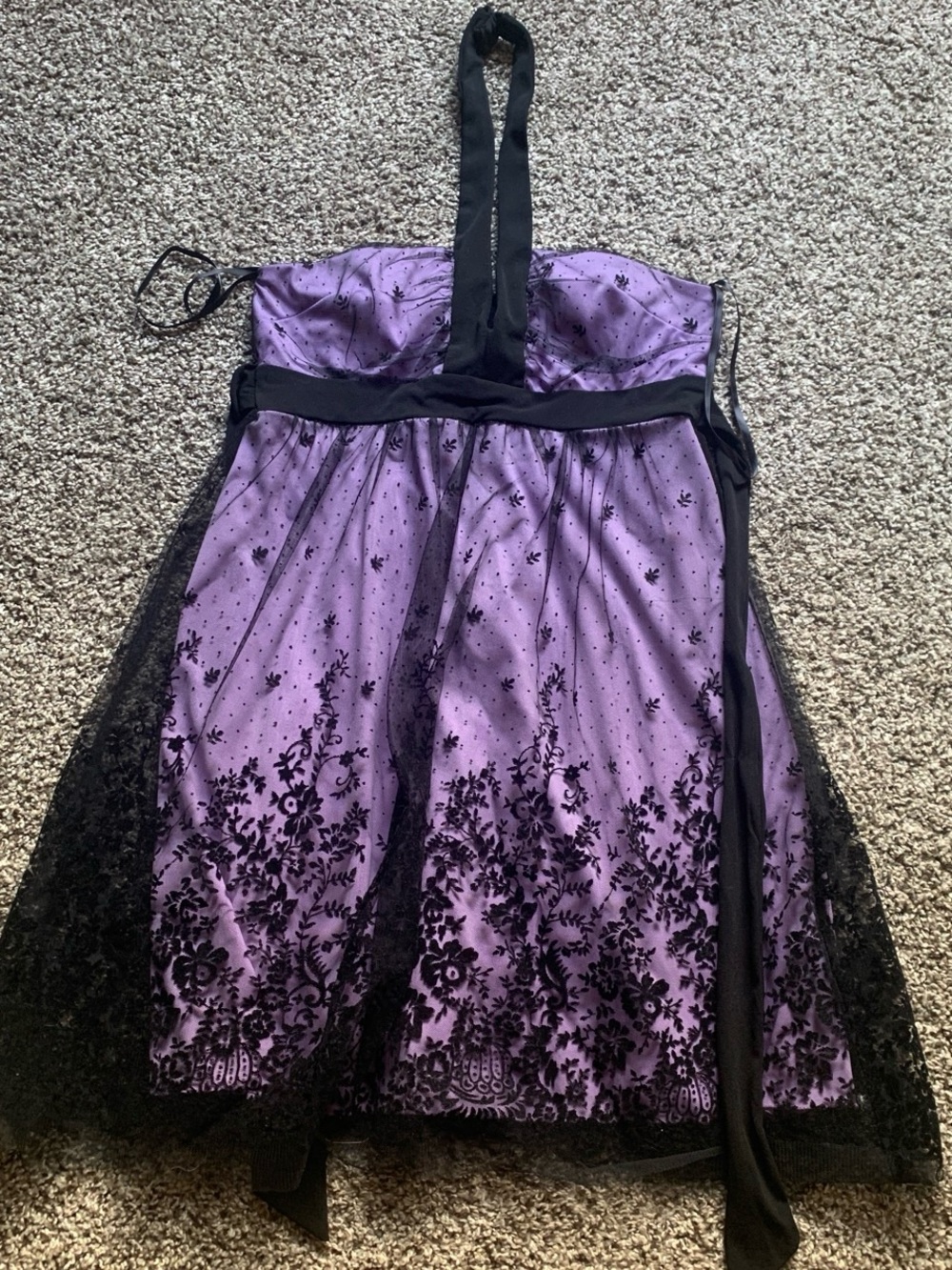 purple halter dress